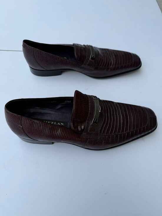 Mezlan 3261 Genuine Lizard Dress Shoes – Size 12W – Maroon main image 6